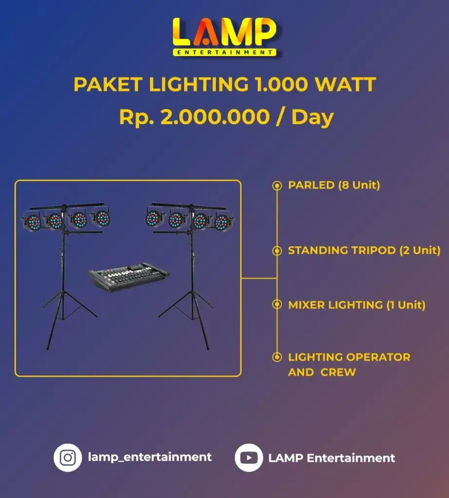 paket sewa lighting 1.000 watt
