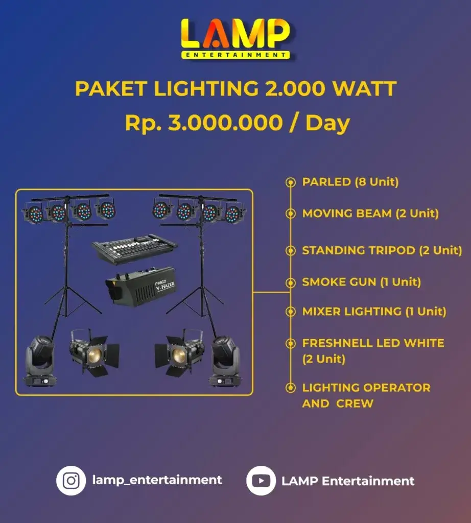paket sewa lighting 2.000 watt