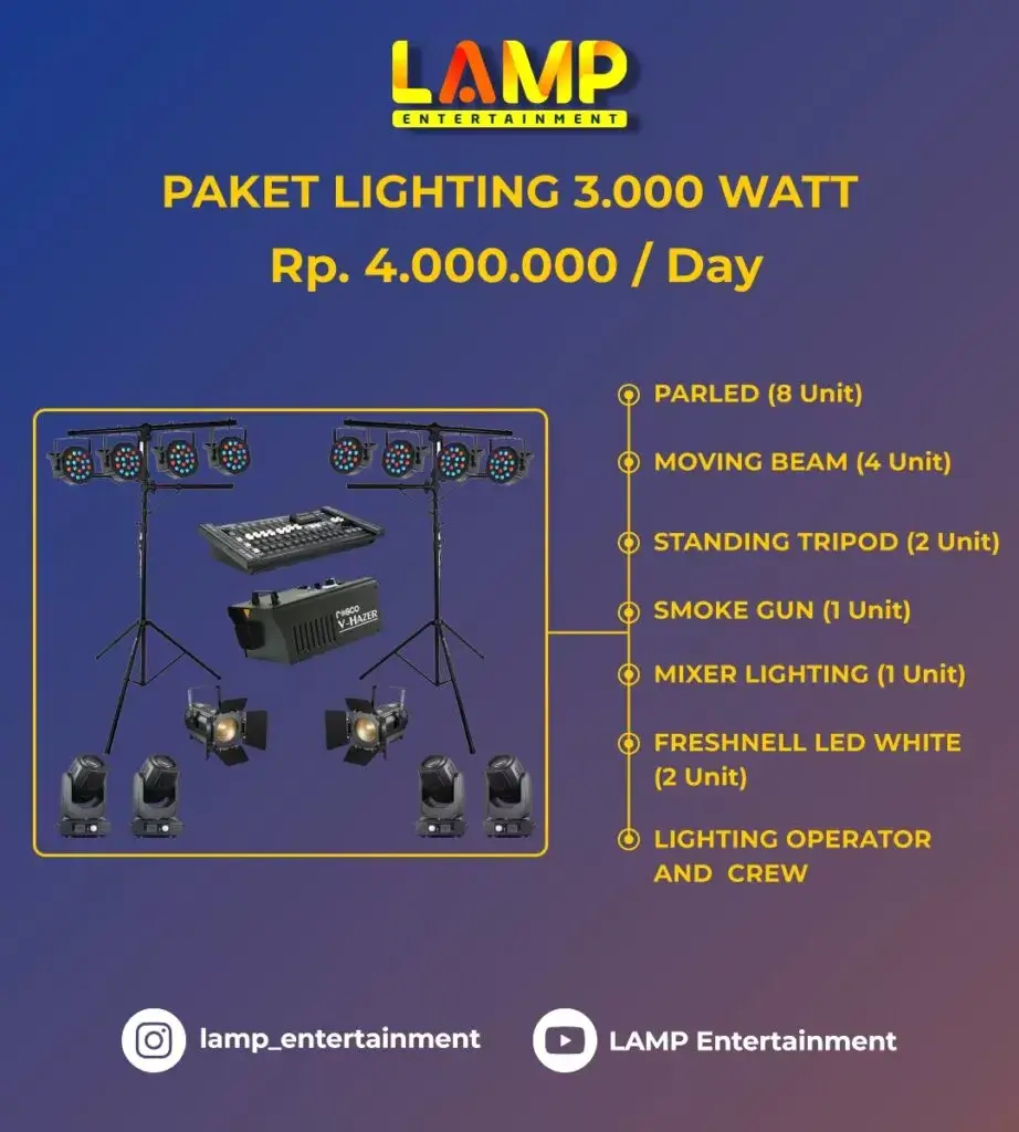 paket sewa lighting 3.000 watt