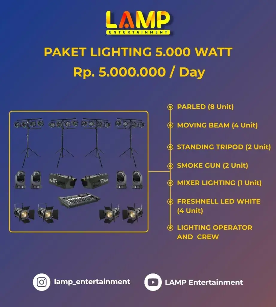 paket sewa lighting 5.000 watt