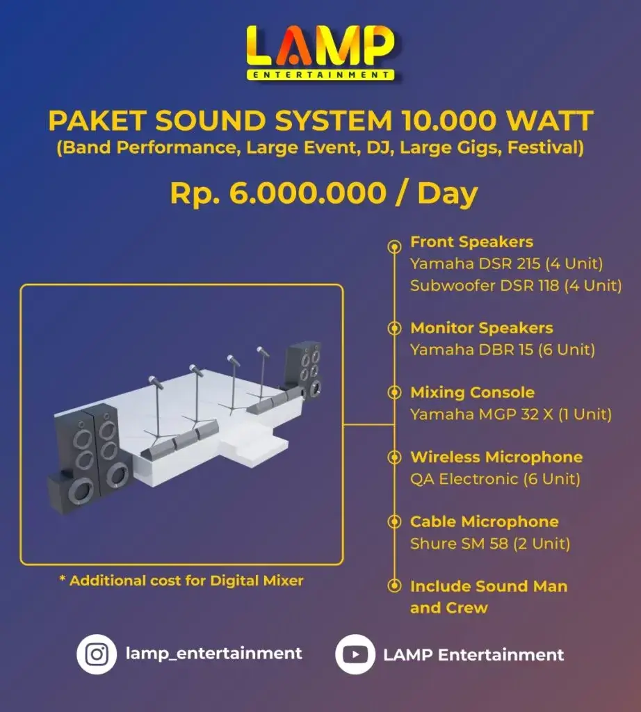 paket sewa sound system 10.000 watt