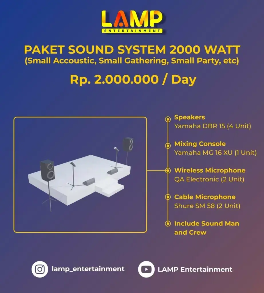 paket sewa sound system 2.000 watt