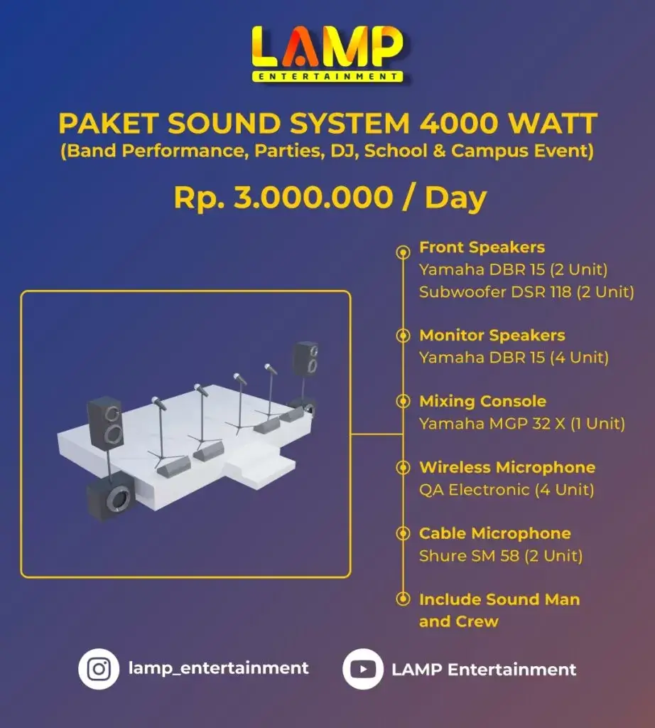 paket sewa sound system 4.000 watt