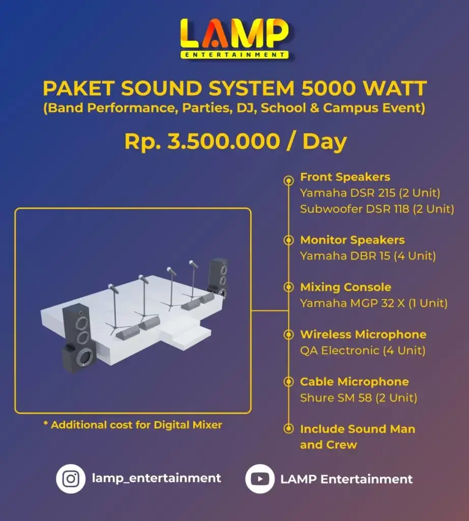 paket sewa sound system 5.000 watt