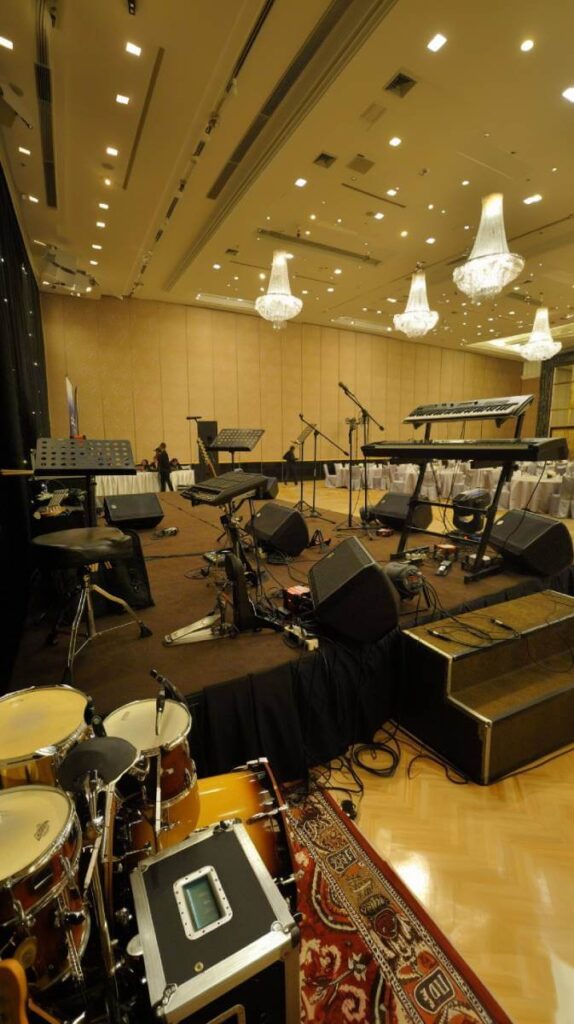 sound system on stage indoor