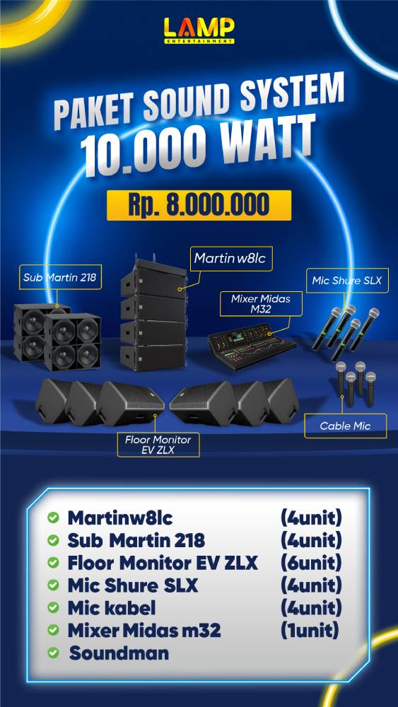 paket sewa sound system 10.000 watt